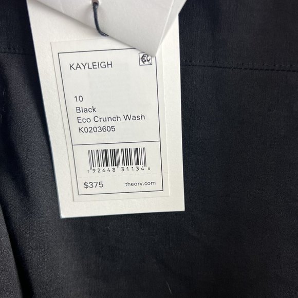 NWT $520 Theory Kayleigh Button Midi Dress with Pockets - Linen Blend, Black, 10 - Picture 6 of 6